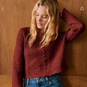 Sezane Noelie Cardigan Brick - Size M